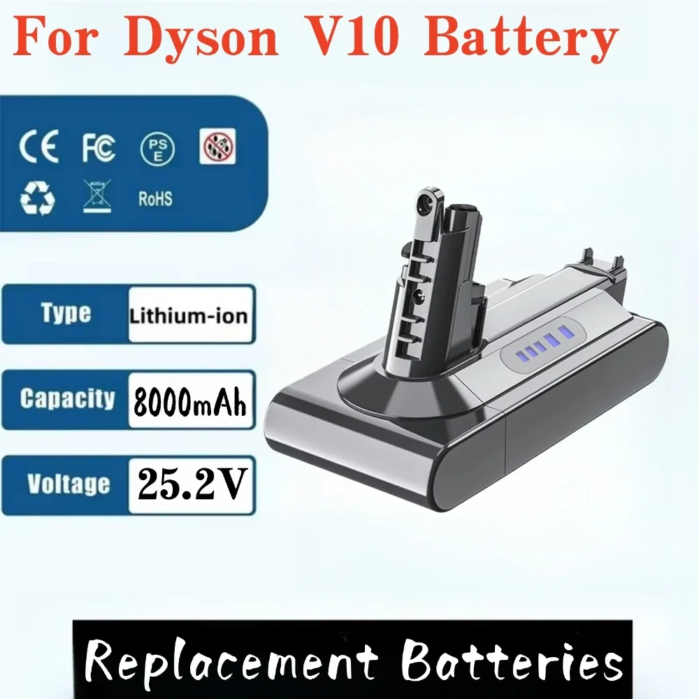 

8000mAh Battery For Dyson V6 V7 V8 V10 V11 Replace Battery DC58 DC59 DC61 DC62 DC72 DC74 SV11 SV10 SV12 SV14 SV15 Li ion Battery