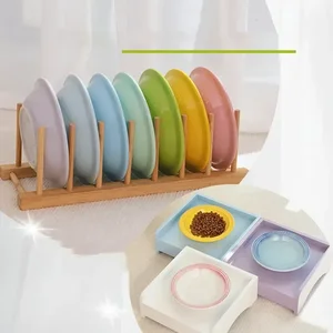 Mangkuk Makanan Kucing Ekstra Lebar yang Ditinggikan, Mangkuk Hewan Peliharaan yang Ditinggikan Kumis Pengumpan Kucing Anti-Muntah Mangkuk Makan Kucing Keramik Anjing Bebas Stres 10 penjualan terbaik mengangkat piring kucing - №