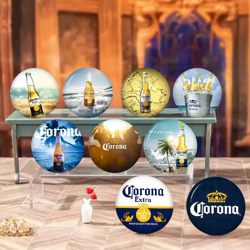 C-Corona E-Extra Beer Tinplate Pin Button Custom Anime Role Old-school Brooch Cartoon Collar Badge Jewelry Gift Fans