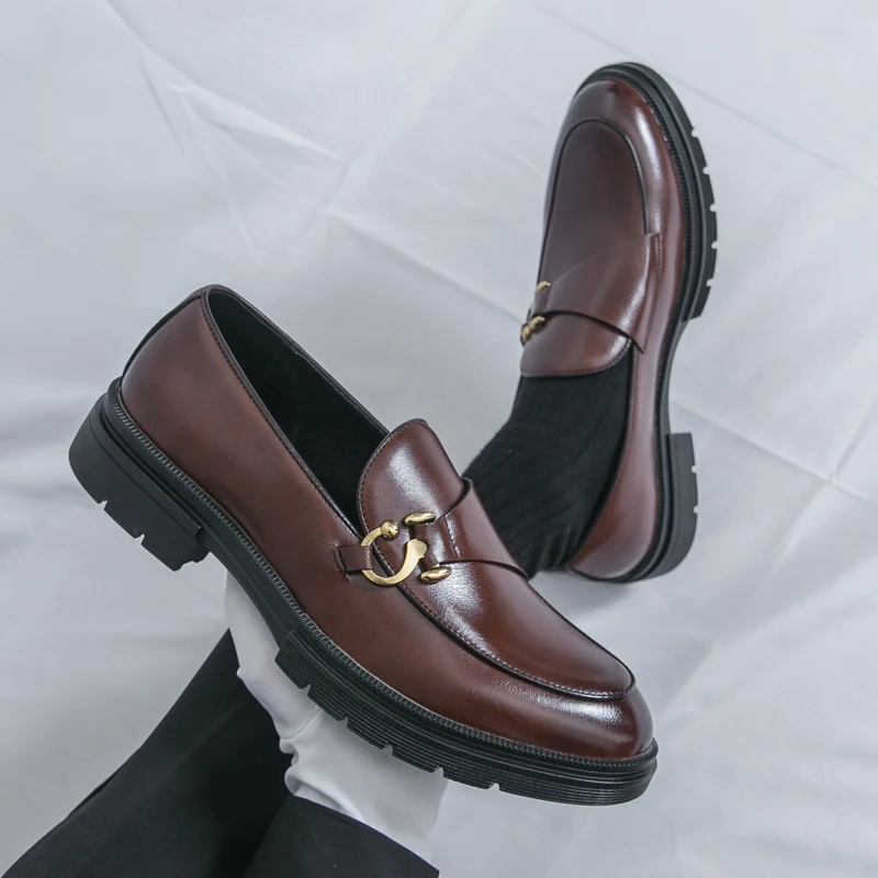 

Men's casual leather shoes Gentleman Elegant Minimalist Style Wedding Groom Party 38-46 Hot selling plus size suit shoes