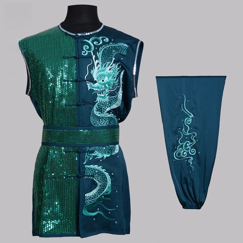 Custom Martial Arts Uniform Kung Fu Suit with Dragon Embroidery Southern Fist Long Fist Reinforced for KungFu Forms Competition