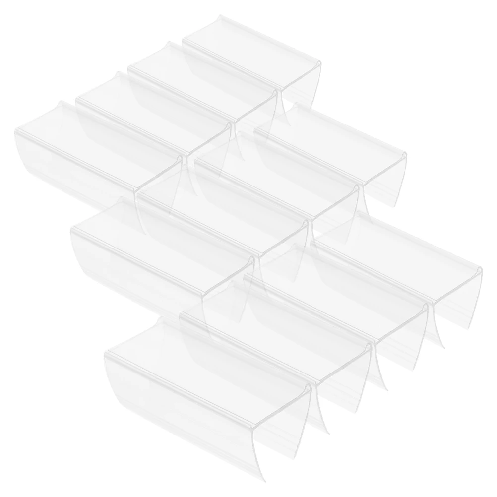 

60 Pcs Price Bar Clip Shelf Sign Display Stand Accessories Label Holders Office Transparent Retail Tag Supermarket Storage