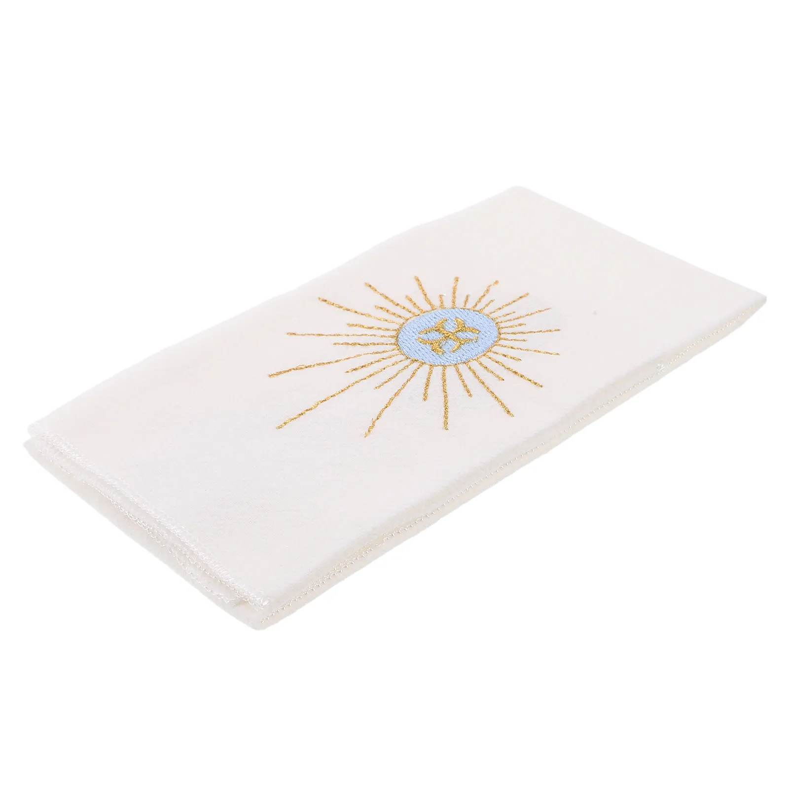 White Embroidered Church Altar Cloth Linen Corporal for Communion Mass Liturgy Sacramental Services Baptism Purificator Ritual