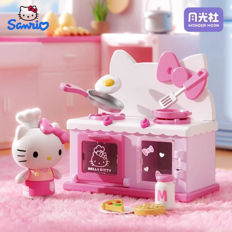 

Набор для сборки Sanrio Happy Kitchen: конструктор Hello Kitty, милые аниме-фигурки, игрушки-модели, украшения, детские праздничные подарки