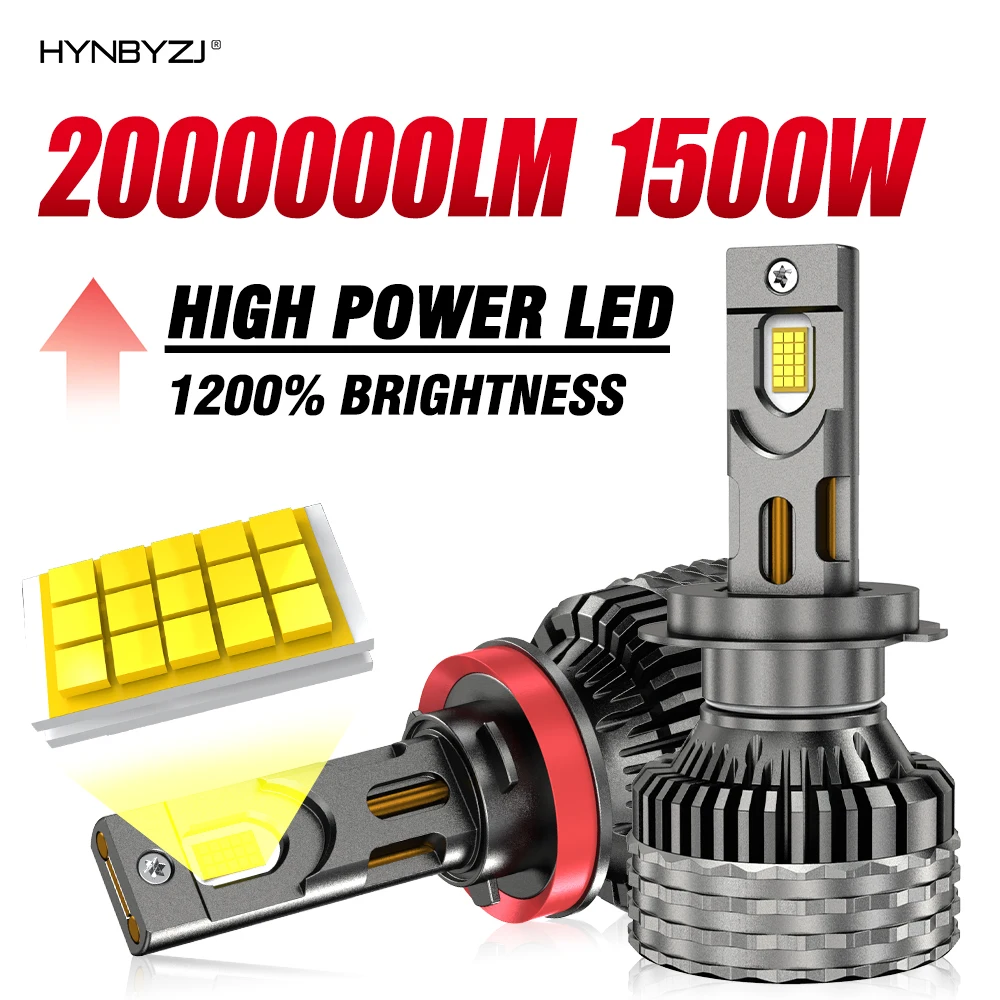 

HYNBYZJ H11 2000000LM H4 Светодиодные фары 6000K LED CANBUS H17 H1 H3 9005 HB3 9006 HB4 9007 9008 9012 Автомобильные фары высокой мощности