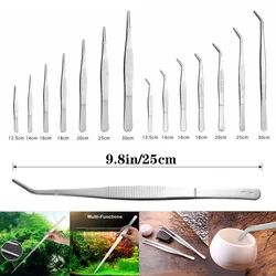 Thickened Medical Dressing Extension Tweezers 12.5-30 Cm Refined 430 Stainless Steel Bending Straight Tool Round Head Tweezers