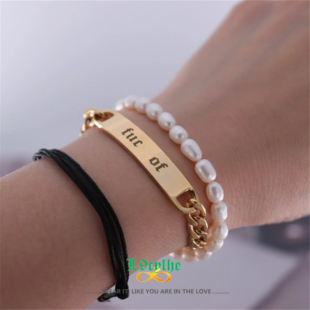 Custom Name Bracelets & Bangles Personalized Jewelry Engrave Name Bracelet Women Men Punk Bijoux Femme Pulseras Bridesmaid Gift