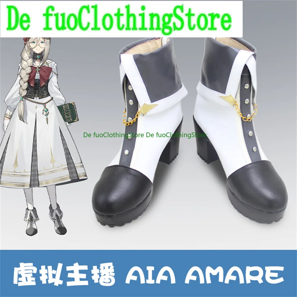 Virtual hololive Aia Amare Cosplay Shoes Boots Game Anime Carnival Halloween DefuoClothing Shoes Store