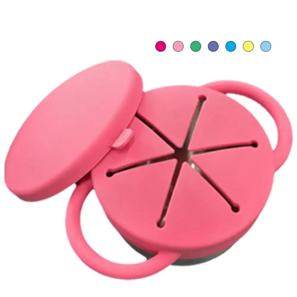 

Removable Toddler Snack Containers Food Grade Silicone Portable Stainless Steel Snack Cups Easy-Grip Handles