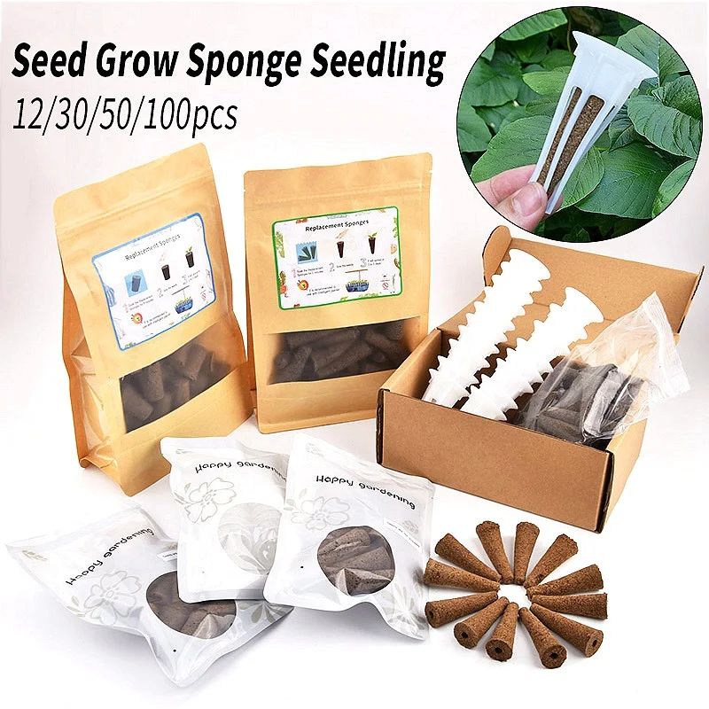 Seed Grow Sponge Seedling Block Hydroponic Substrate Seed Starter Plug Soilless Culture Planting Basket Water Planting Tool