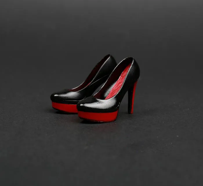 

N4-7 [ 1/6th Scale Shoes ] Red/Black Women’s High-Heel Shoe F12" PH UD HT Female