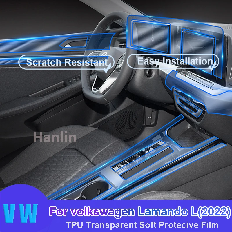 For VW volkswagen Lamando L(2022) Car Interior Center Console Transparent TPU Protective Anti-scratch Repair Film Car Sticker