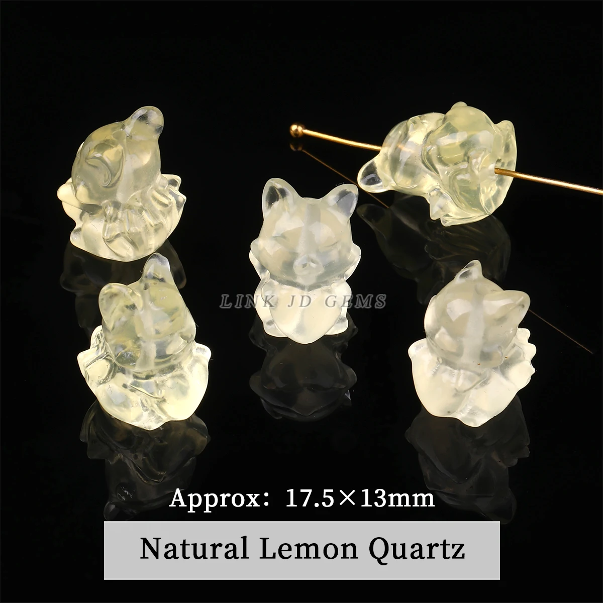 Natural Lemon Quartz Citrine Carved Loose Spacer Beads