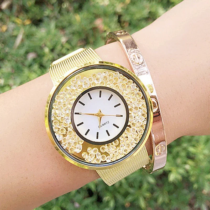 Fashion Women Watches Luxury Crystal Watches Women Stainless Steel Quartz Wristwatches Women horloge vrouw montres femmes