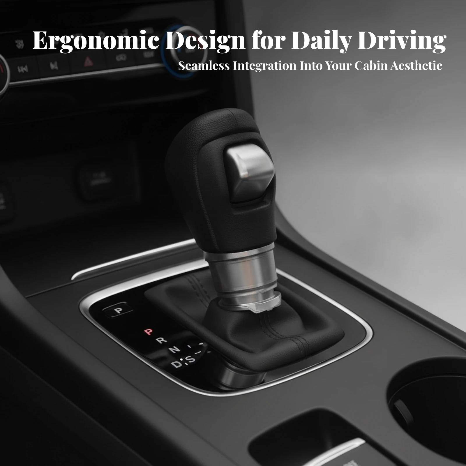 Automatic Gearbox Gear Selector Knob Easy to Install Gear Gear Selector Knob with Release Button Car Part Robust Comfortable