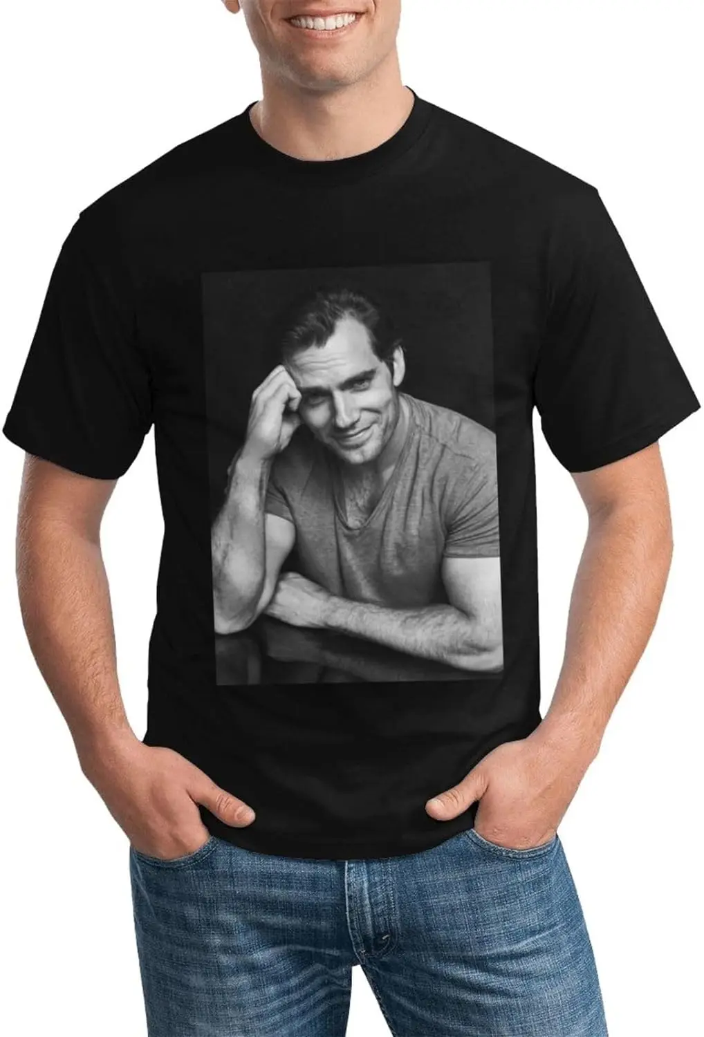 Henry Cavill T-Shirt Crewneck Top Short-Sleeve T-Shirt 100% Cotton Tees for Men,Women (8Sizes)