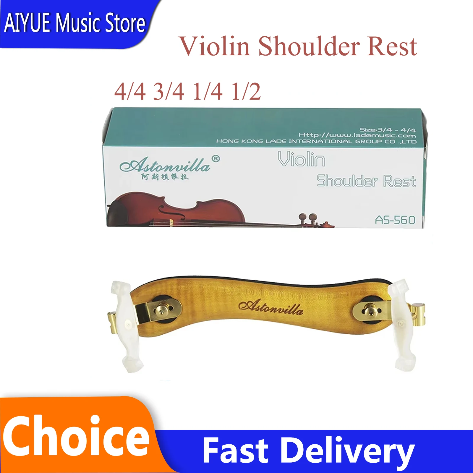 Astonvilla Violin Shoulder Rest For 4/4 3/4 1/4 1/2 Fiddle Solid Wood Shoulder Support For Acoustic Violin Parts Accessoriess