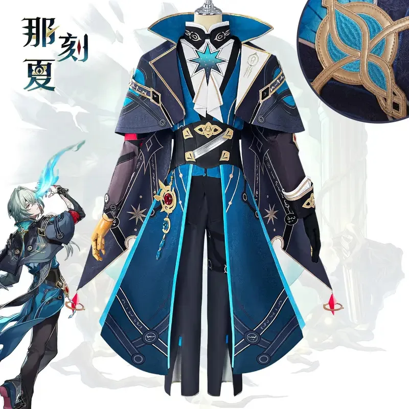 Anaxagoras Honkai Star Rail Anaxa Cosplay disfraz pendientes uniforme hombres fiesta de Halloween juego de rol peluca zapatos trajes yi;4