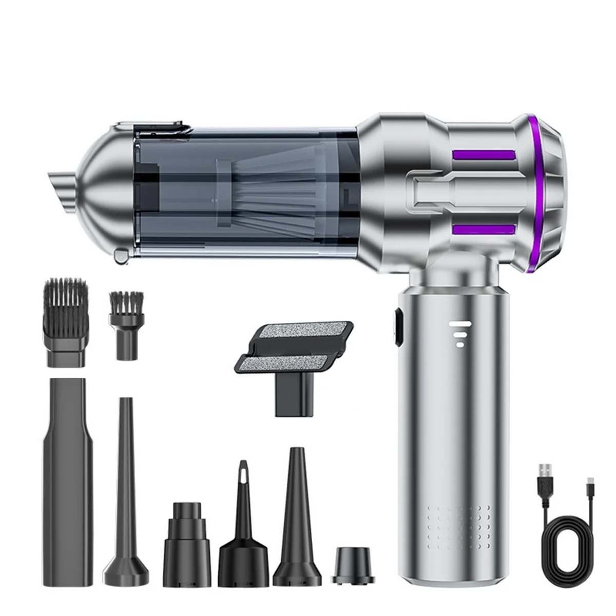 Handheld Car Vacuum Cordless,Mini Cleaner Rechargeable,16000Pa Portable Vacuum with Multi-Nozzles for Home,Office,Pet