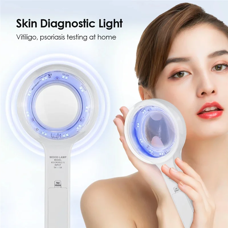 Woods Lamp Skin Analyzer for Skin UV Magnifying for Beauty Facial Testing Wood Lamp Light Skin Analysis Detection