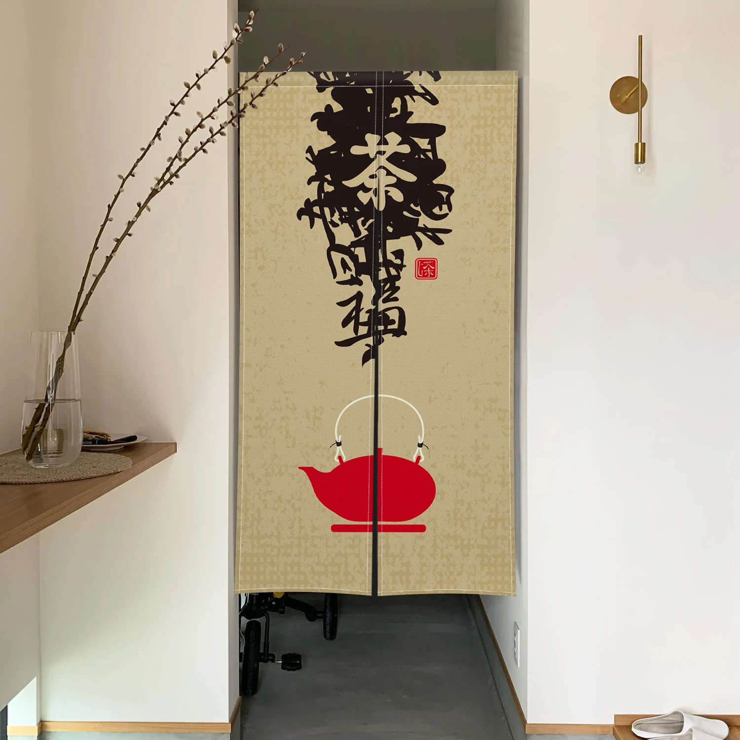 Japanese Noren Curtain Sushi House Tea Room Japanese Izakaya Entrance Block the Curtain Kitchen Hallway Short Curtain 2 Pieces