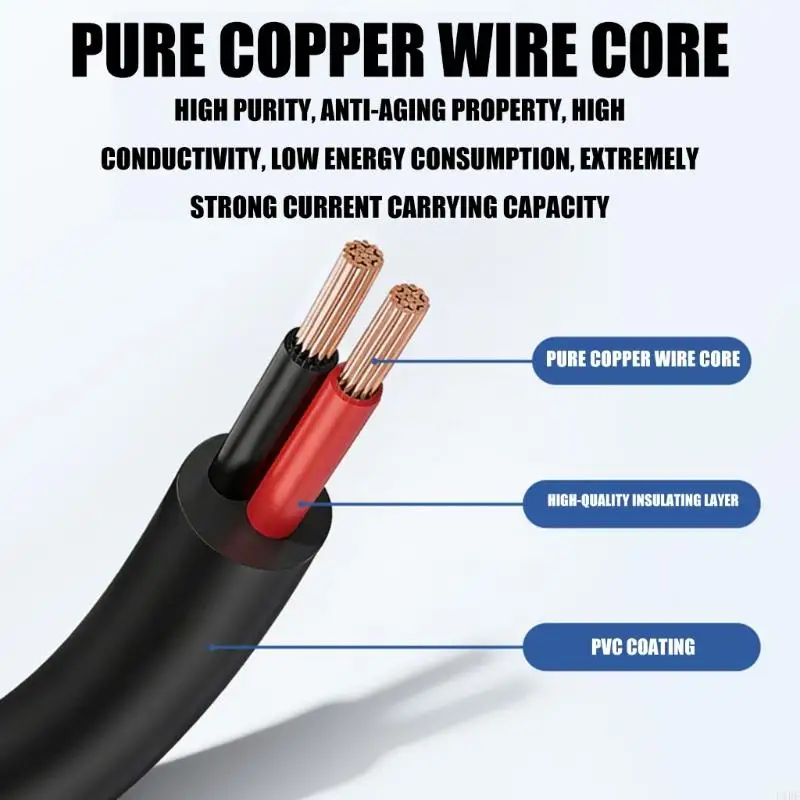 E1PF Quality DC6.3x2.1mm Power Extension Cord 1Meter Length DC6321 Reinforced Connectors For CCTV Camera And Routers