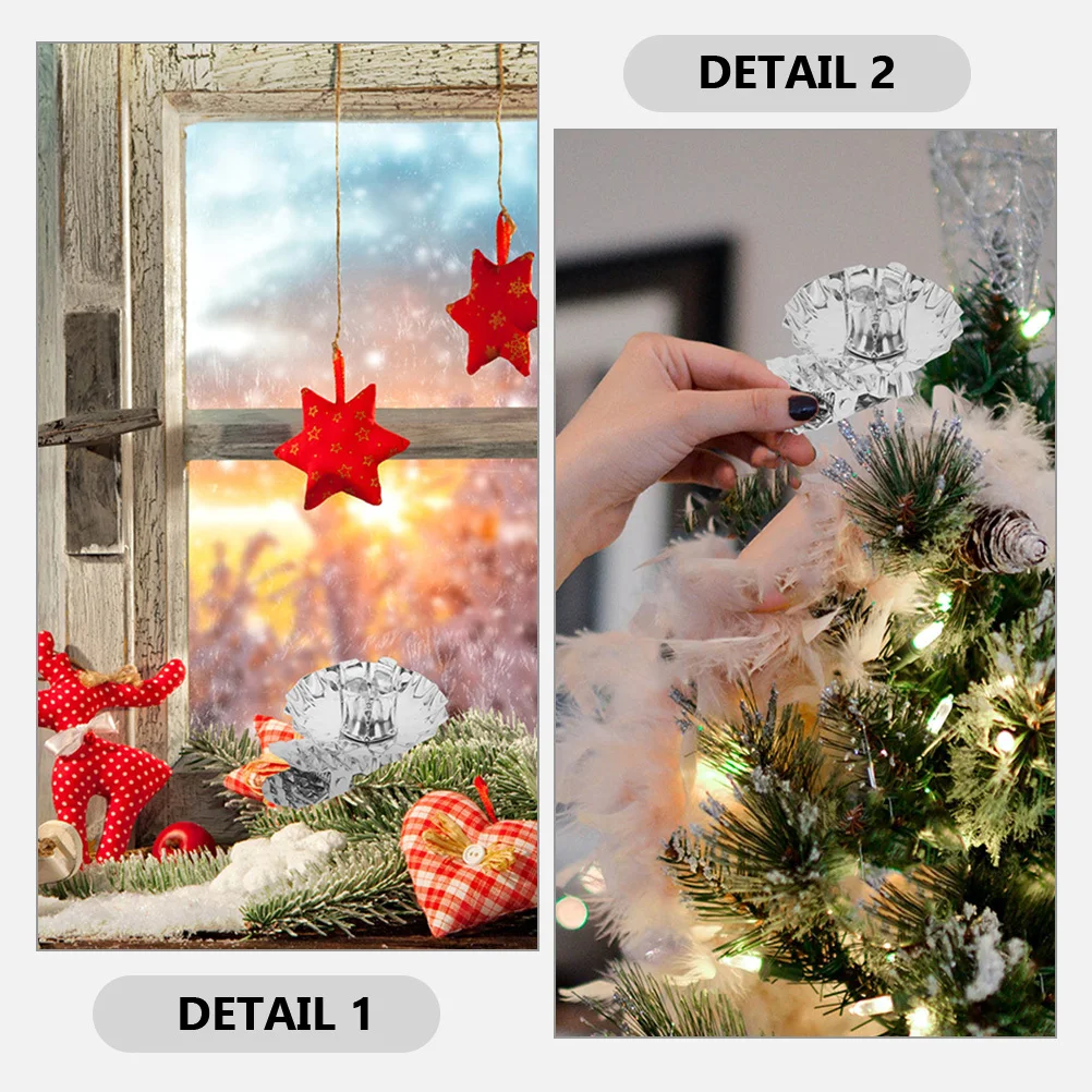 

20Pcs Christmas Holder Clips Metal Candlestick Clip Delicate Base for Xmas Party Decoration Candlestick Clip