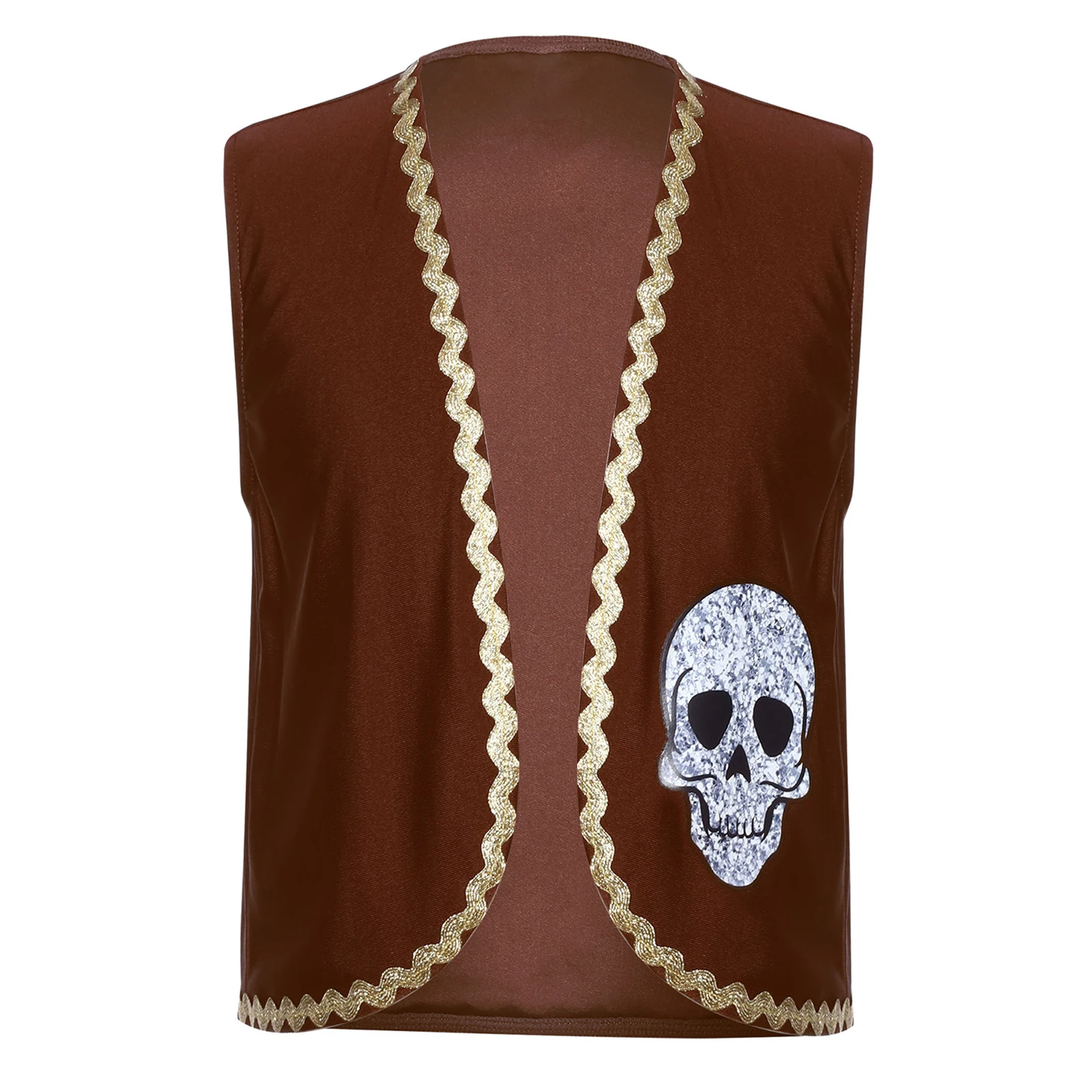 

Unisex Boys Girls Pirate Open-Front Vests Halloween Carnival Cosplay Dress Up Photography Prop Stage Performance Waistcoats