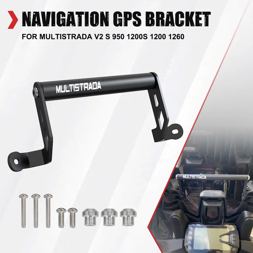 

For Ducati Multistrada V2 S 950 1200S 1200 1260 S ABS Enduro GPS Navigation Mount Bracket Bar Extension Stand Holder Support