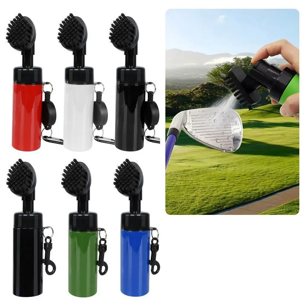 

Leakproof Golf Club Groove Water Brush Nozzle Design Lightweight Golf Club Head Cleaning Brush Carabiner Press Type