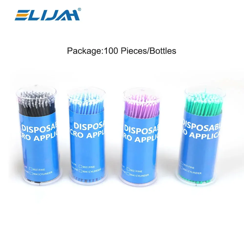 

ELIJAH 100Pcs/Box Dental Disposable Micro Brushes Applicators Micro Brush Dentistry Eyelashes Extension Makeup Brush Tools