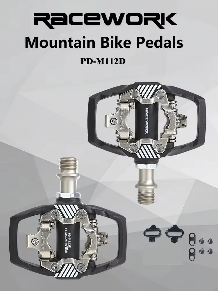 AliExpress RacewoRK RACEWORK MTB Bike Lock Pedal For Shimano SPD System Nylon Body + Chrome Molybdenum Steel Core Double-sided Locking Footrest