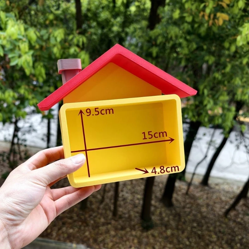 Cute Cartoon Plush Doll Display Case with Pink Roof House Desktop Decor Gift Storage Box for Mini Figures Wholesales 2026 New