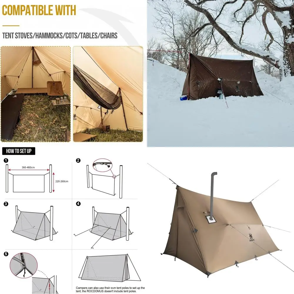 

Водонепроницаемая легкая гамак-палатка диаметром 3000 мм с домкратом для печи, универсальная для кемпинга, пеших прогулок, походов и приключений на свежем воздухе