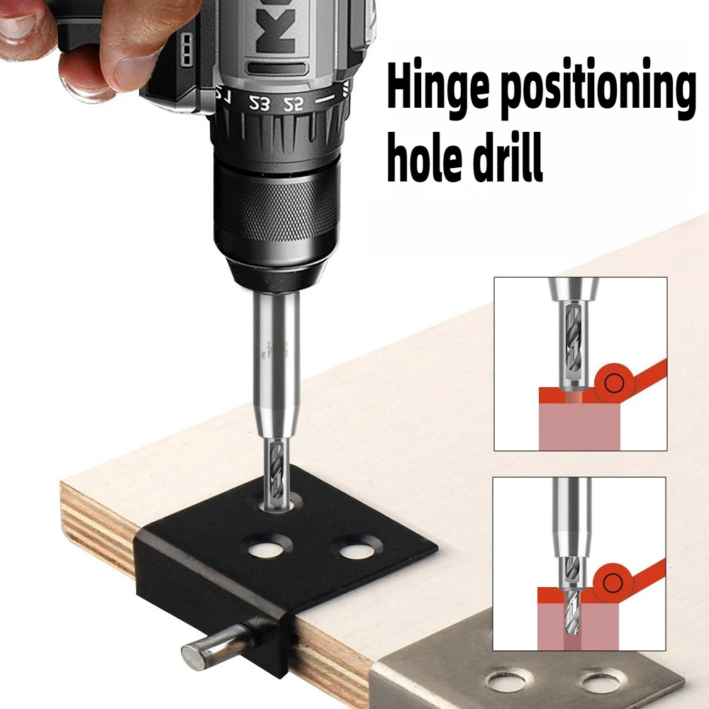 

7pcs/set Woodworking Doors and Windows Kitchenware Door Cabinet Hinge Hinge Drill Positioning Hole Opener Electric Drill Set
