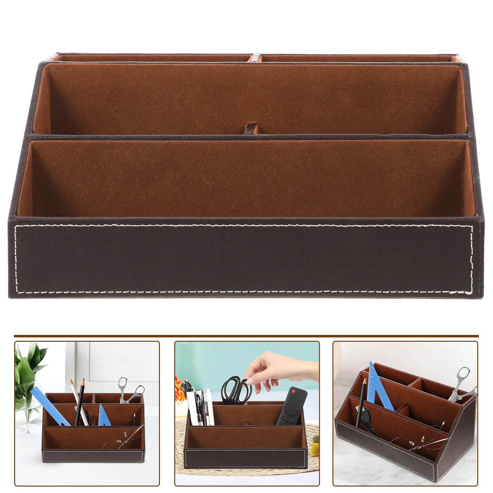 

Настольный органайзер для пультов и мелочей, коробка для хранения, органайзер для стола для дома и офиса, экономия места, чистота и порядок