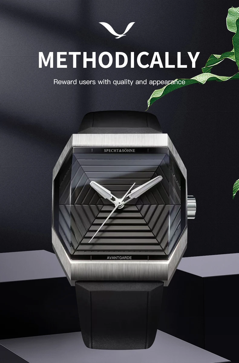 Specht & Söhne New Creative Design Square Watch For Men Sports Watches Octagon Stainless Steel 3D Sapphire Crystal Reloj Hombre
