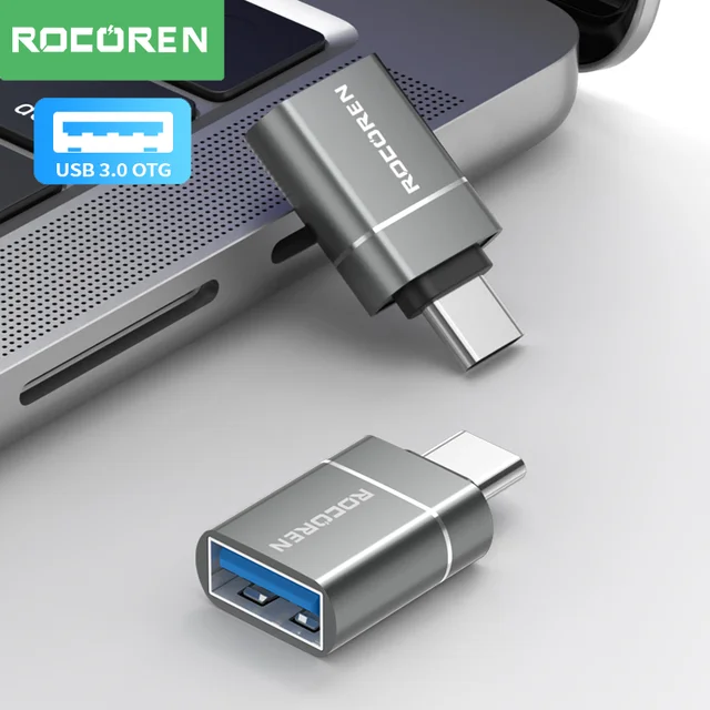 Rocoren OTG Adapter USB typu C męski na USB A 3.0 żeński Konwerter do MacBooka Samsung S22 S21 Android TypeC USBC OTG Złącze