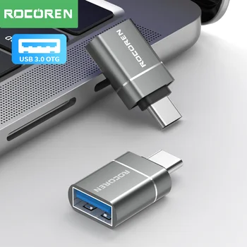 Rocoren OTG 어댑터 USB C타입 수-USB A 3.0 암 변환기, 맥북 삼성 S22 S21 안드로이드 C타입 USBC OTG 커넥터