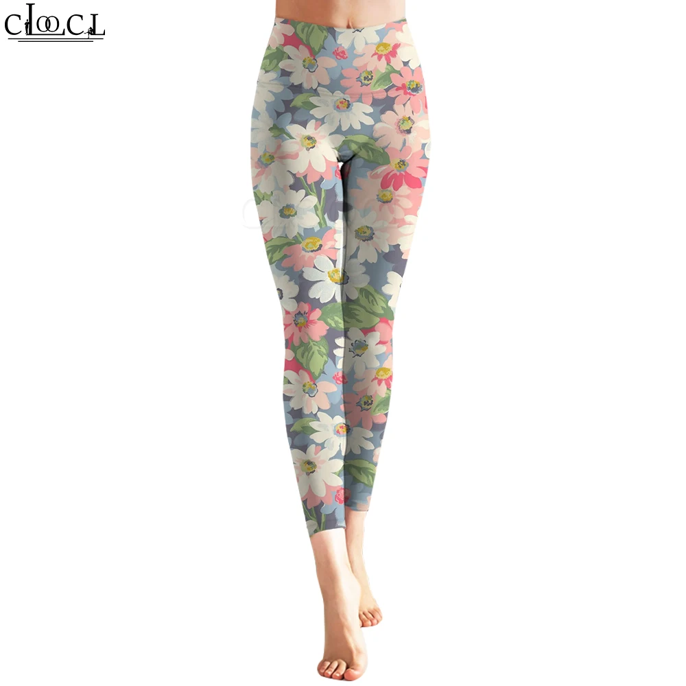 CLOOCL Fashion Casual News Workout Trousers Women Seamless Legging Beautiful Flowers and Plants Print Legins Pants Clothing