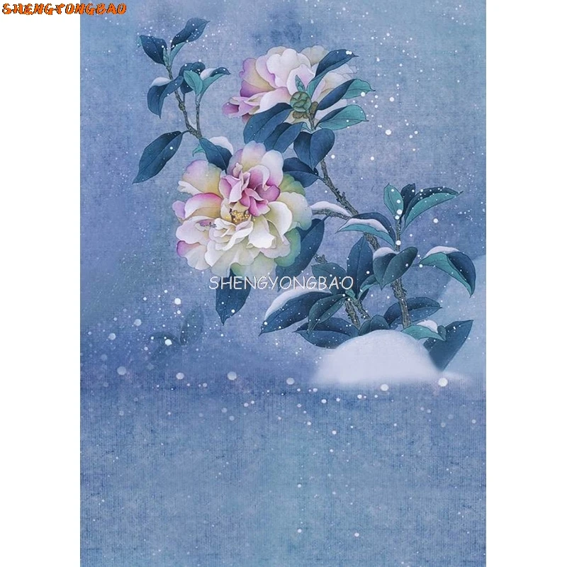 SHENGYONGBAO Vintage Oil Painting Flower Photography Backdrops Children Portrait Background For Photo Studio Props  AF-30