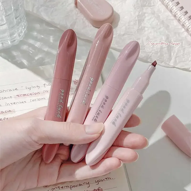 

4Pcs/Box Creative Dual-Head Fluorescent Pen Student Colorful Eye Protection Marker DIY Notebook Journal Highlighters