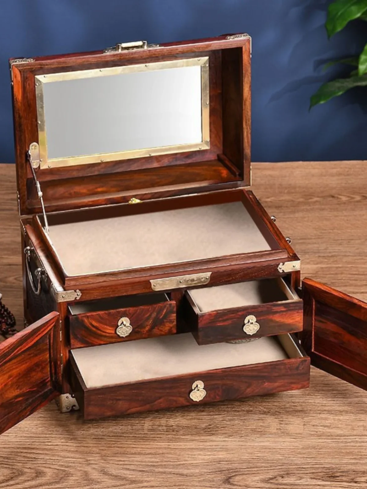 New Chinese creative tableware high-grade solid wood afternoon tea drawer box