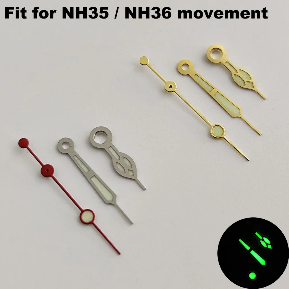 عقارب الساعة NH35 متوافقة مع ملحقات ساعة اليد الفضية/الذهبية الأوتوماتيكية NH35