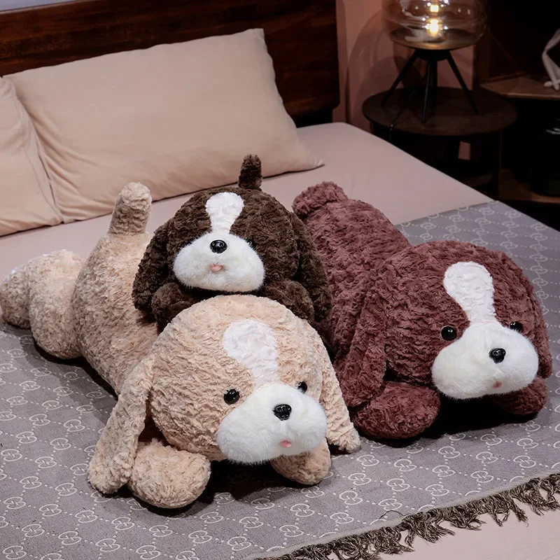

Adorable Lying Prone Shepherd Dog Plush Toys Cozy Fluffy Cartoon Puppy Throw Pillow Soothing Sleeping Pillow Bedroom Decor