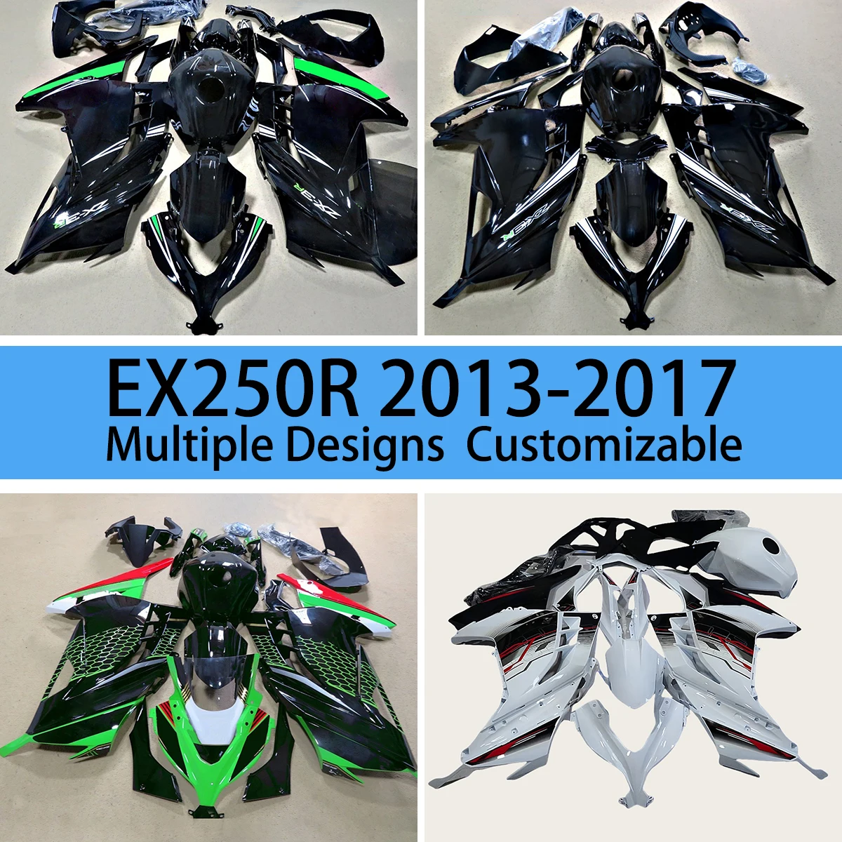 Injection Fairing Kit NINJA 300 2013 2014 2015 2016 2017 Motorcycle Covers Fairings for KAWASAKI EX300R 13 14 15 16 17