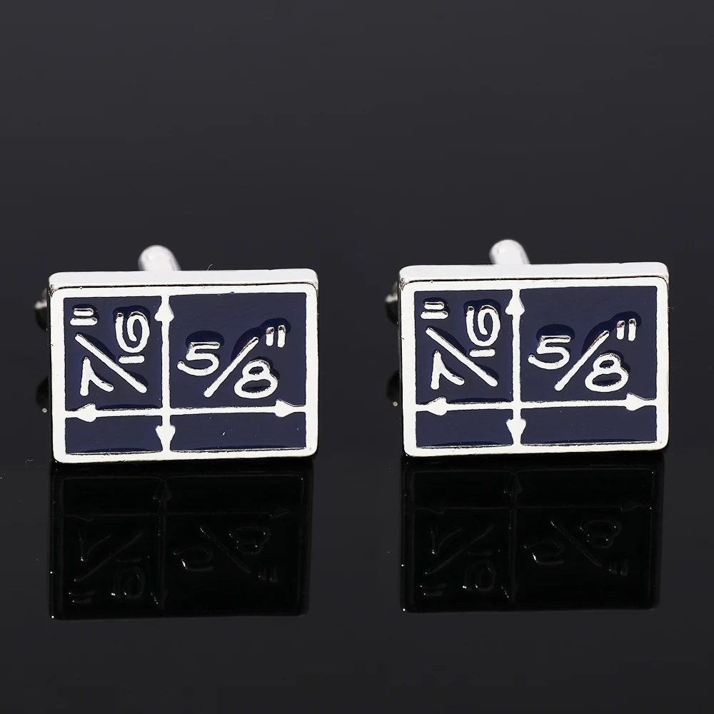 Blue Print Square Cufflinks For Architect Engineer Math Function Coordinate Cuff Links For Men Boys Student Shirt Jewelry Gift