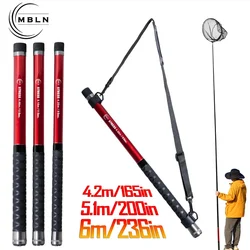 MBLN Brand,6m/236in Telescopic Rock Fishing Net, Foldable to 58cm, Multi-Layer Carbon Fiber, Corrosion-Resistant, Lightweight
