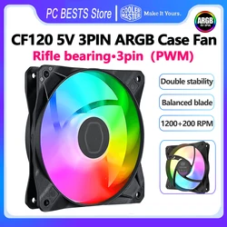 Cooler Master CF120 ARGB Case Fan 5V 3PIN PWM Rifle Bearing 120mm Quiet Black Addressable RGB CPU Cooling Fan