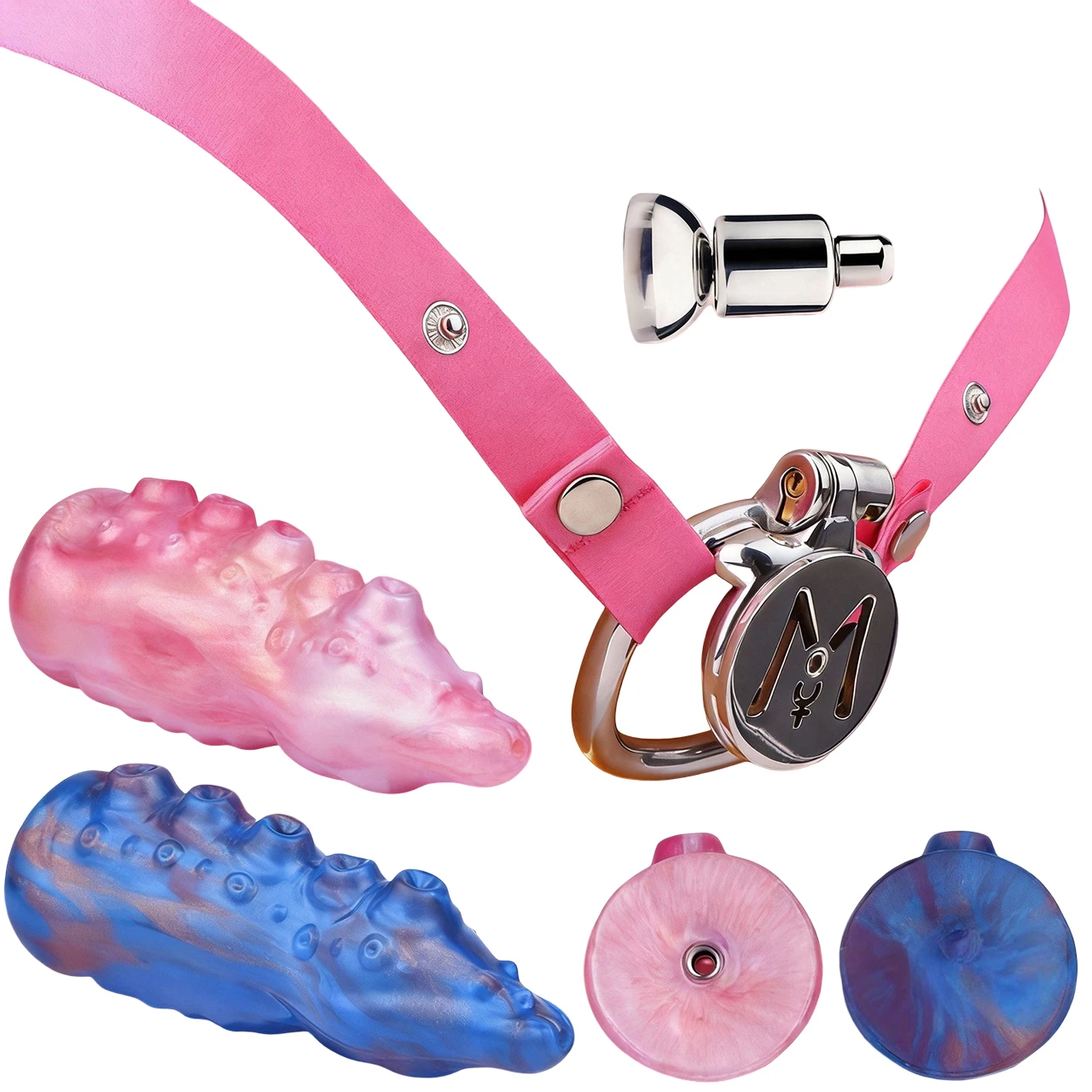 FRRK Male Mini Chastity Cage Stainless Steel Chastity Device Penis Cage Cock Ring With Silicone Urethral Decoration Lock Sex Toy